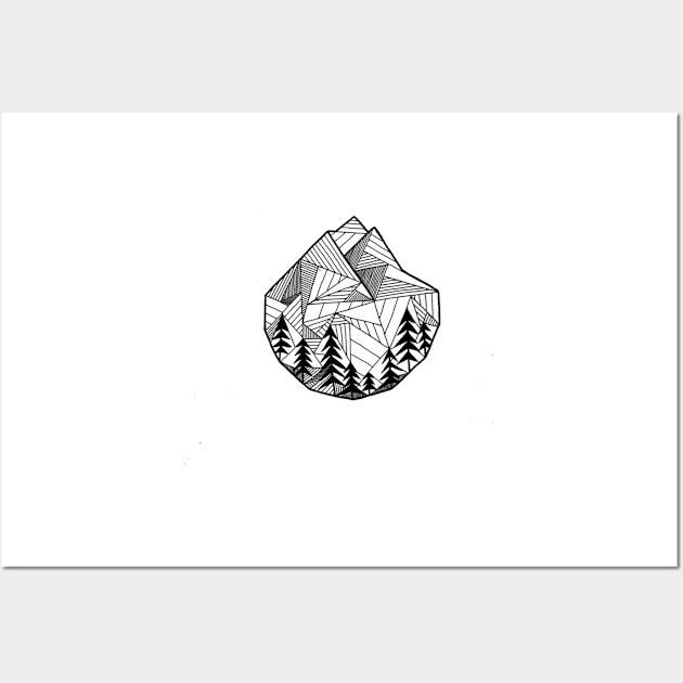 Geometric Mountain Logo Design Wall Art by StylishTayla